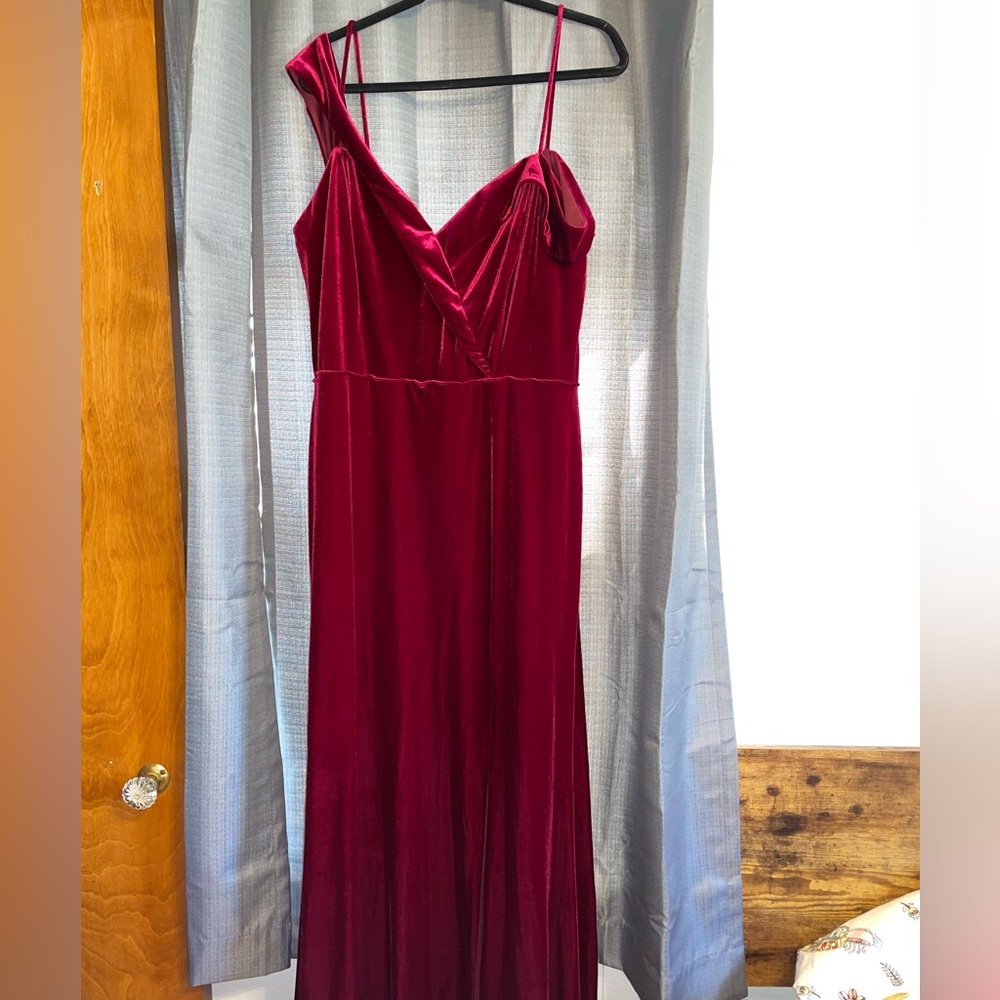 Red Velvet Christina Wu Collection Evening Gown